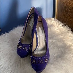 New blue suede heels